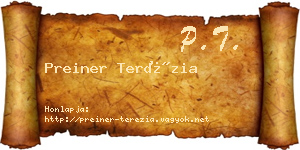 Preiner Terézia névjegykártya